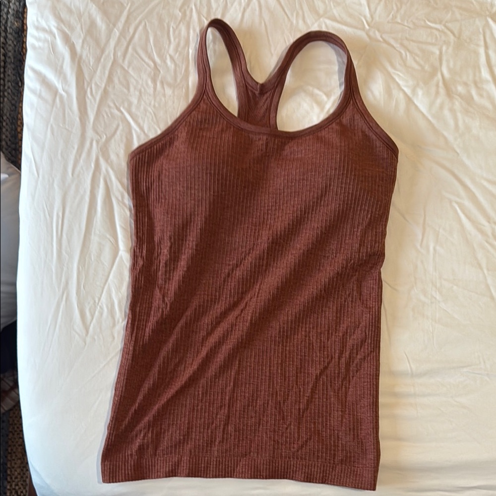 Lululemon Athletica Brown Fitted Racerback Tank Top